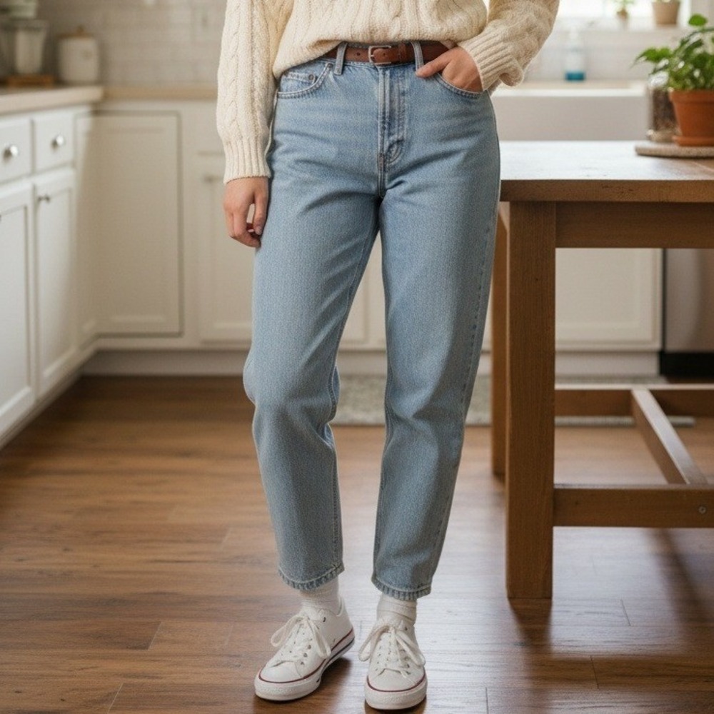 VTG 90s Gap Denim Mom Jean 29x30 Reverse Fit Tapered Leg Light Wash Size 8